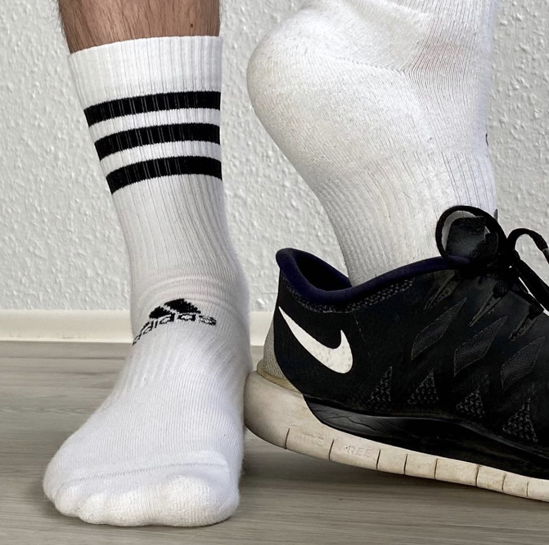 feet Adidas sock strip